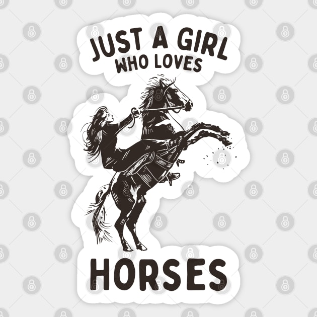 Just A Girl Who Loves Horses Sticker by OnepixArt